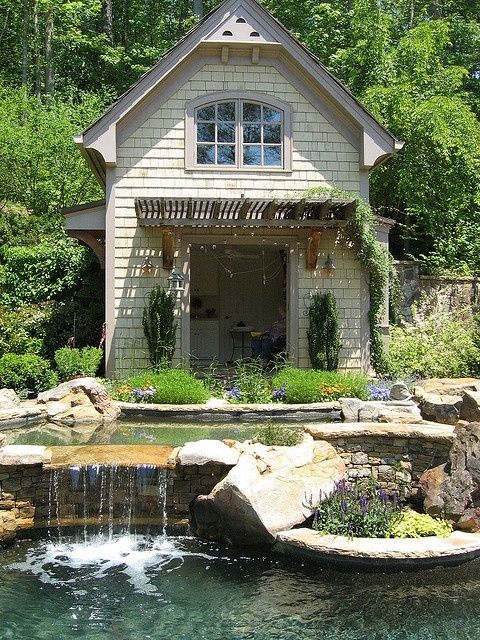63 Relaxing Garden And Backyard Waterfalls | DigsDigs | Cottage .