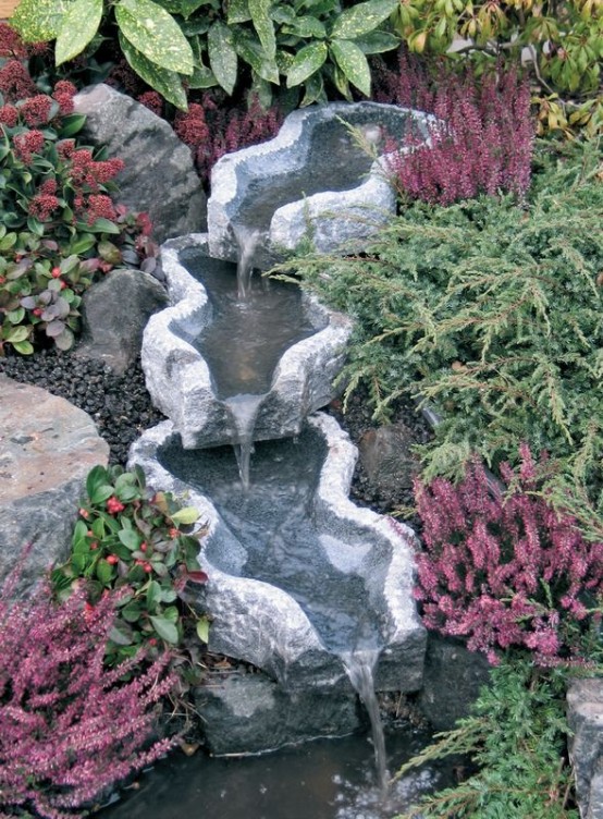 Water Garden Ideas Waterfall Photograph | 63 Relaxing Gard