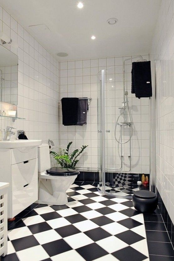 76 Stylish Truly Masculine Bathroom Décor Ideas | Black and white .