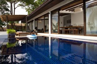 A Tropic Villa With Local Color | Sloped garden, Pool pat