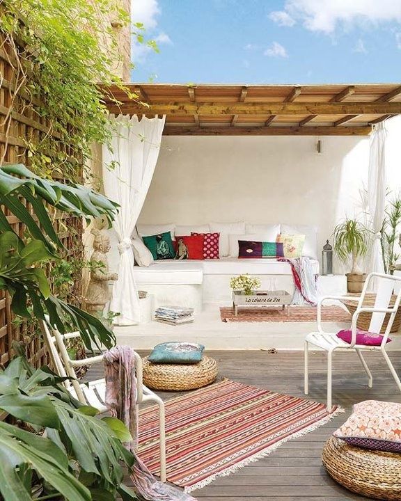 Adorable Boho Chic Terrace Designs | Outdoor rooms, Outdoor living .