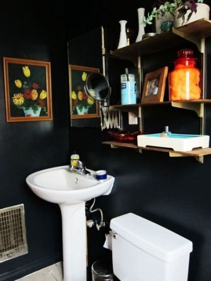 19 Almost Pure Black Bathroom Design Ideas | Badkamer | Home decor .