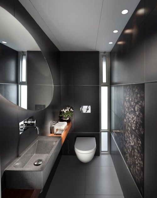 Insane bathroom that is incredibly simple & clean in a relatively .