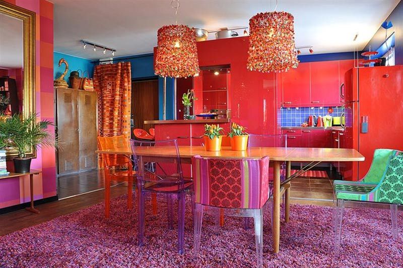 Colorful Swedish Apartment In A Crazy Mix Of Red Shades (With .
