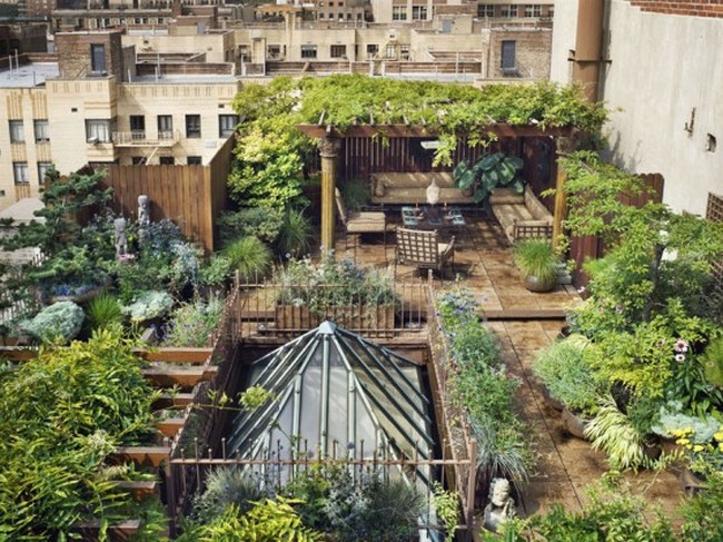 Eastern-Style Rooftop Terrace Garden ON A New York Dupl
