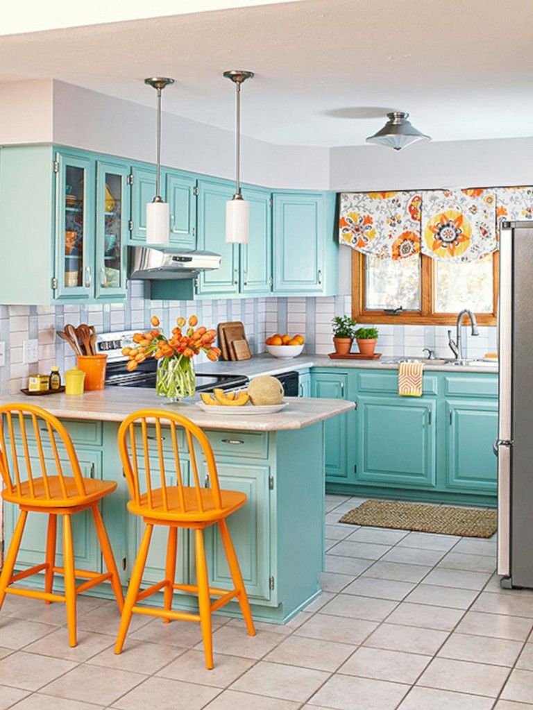 35+ Stunning Bright Colorful Kitchen Design Ideas | Kitchen design .