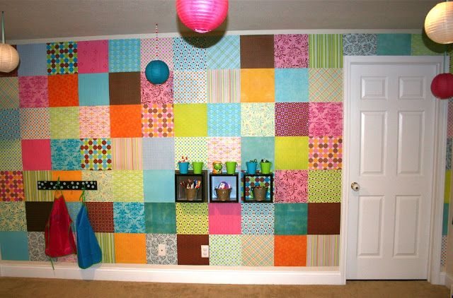Smart-Bottom Enterprises: My $13 Paper-Covered Wall | Playroom .