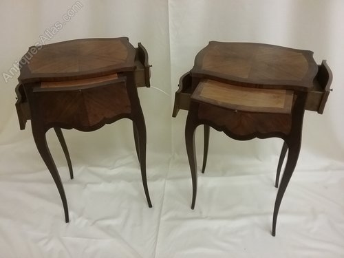 Pair Of Side Tables Unusual Style - Antiques Atl