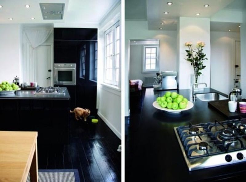 black wood fgloors | Black Wood Floor Design, Interior Apartment .