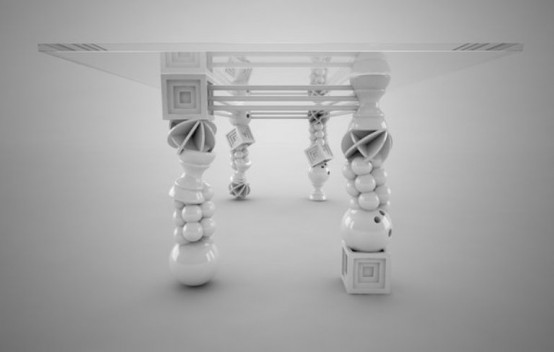 Art Deco Dining Table With Unusual Legs - DigsDi