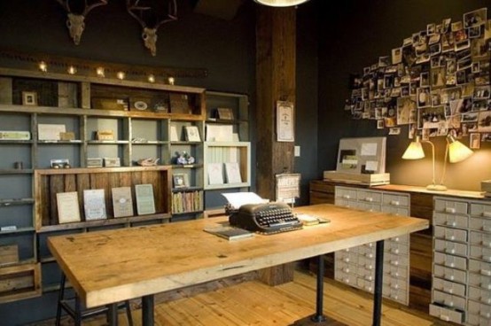 42 Awesome Rustic Home Office Designs – Woodworke
