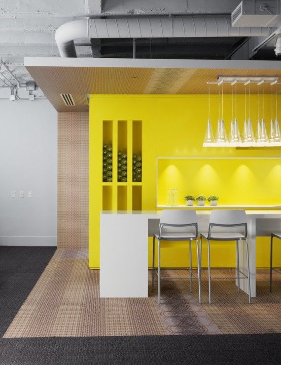 Banana Mood: 27 Yellow Dipped Room Designs | Office interiors .