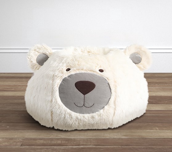 Ivory Bear Anywhere Beanbag™ | Kids Bean Bag Chairs | Pottery Barn .