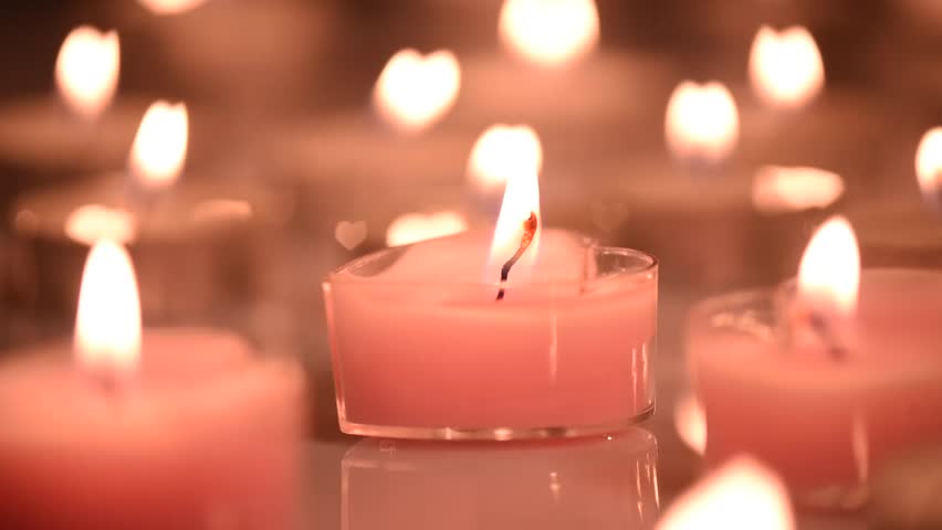 Romantic Valentines Day Candles. Romance Stock Footage Video (100 .