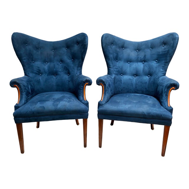 Vintage Mid Century Butterfly Wing Back Chairs - a Pair | Chairi