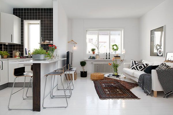 43 Warm and stylish Scandinavian living rooms | Small apartment .