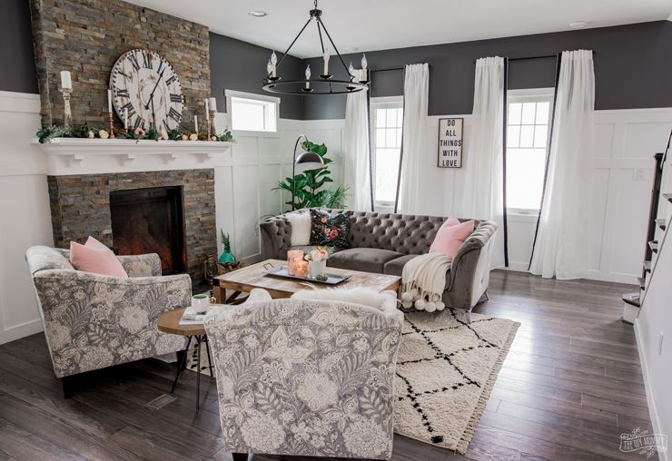 A Cozy, Rustic Glam Living Room Makeover for Fall | The DIY Mommy .