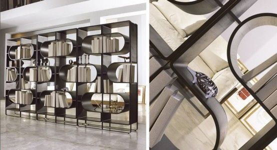 Black Bookcase And Room Divider That Reminds Human's DNA – DNA by .