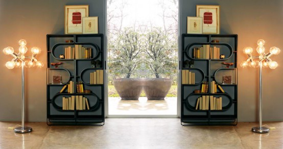 Black Bookcase And Room Divider That Reminds Human's DNA - DNA by .