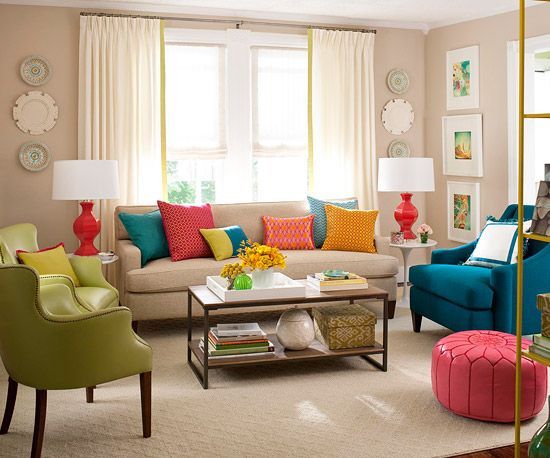 Living Room Decorating Lessons | Colourful living room, Living .