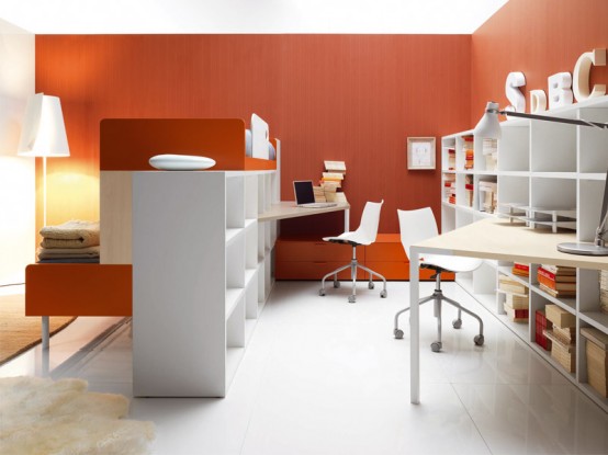Bright And Ergonomic Furniture For Modern Teen Room By Battistella .