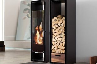 Modern Wooden Conmoto Gate Fireplace | Wood storage cabinets .
