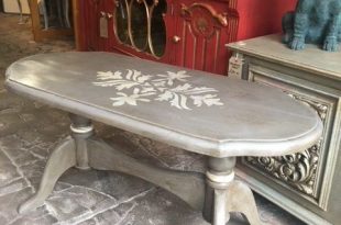 Oval Shaped Coffee Table | Coffee table, Stenciled table, Chalk .