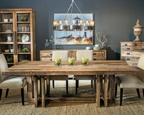 47 Calm And Airy Rustic Dining Room Designs | Rustic dining room .
