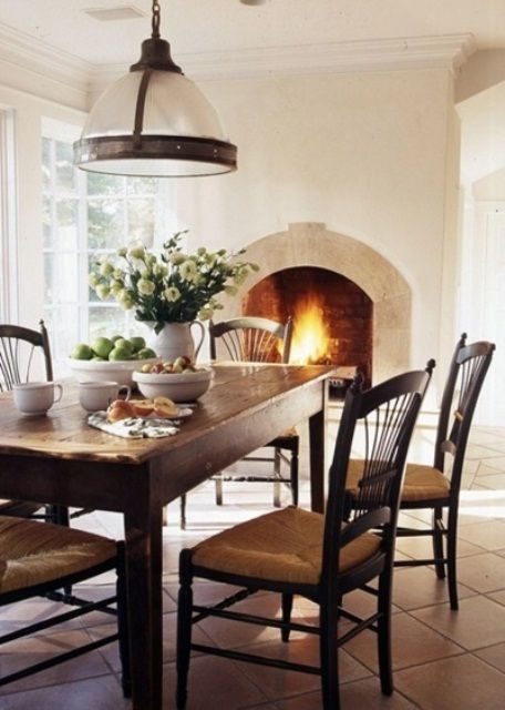 47 Calm And Airy Rustic Dining Room Designs | Rustic dining room .