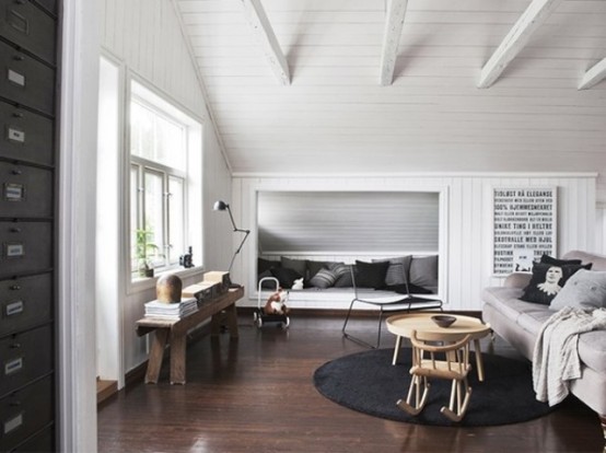 Calm And Cozy Norwegian Family Loft With Retro Touches