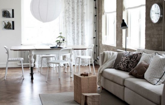 Casual Nordic Interior In Black, White And Gr