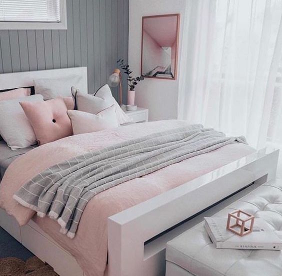 42 Chic Pink and Grey Bedroom Decorating Ideas For Girls | Pink .