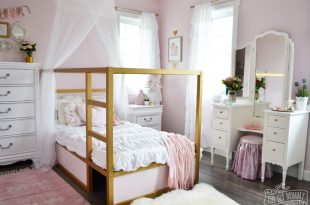 A Pink, White & Gold Shabby Chic Glam Girls' Bedroom Reveal .