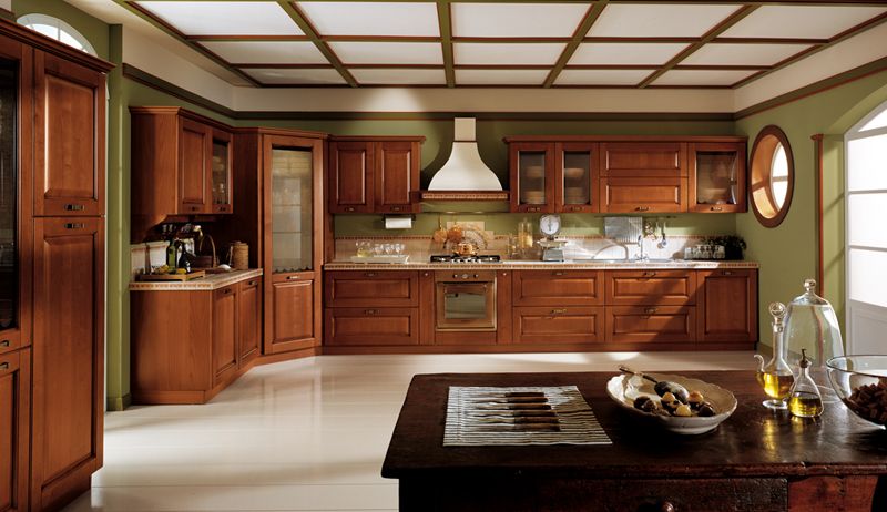 Classic Kitchen Designs From Ala Cucine With Green Wall Wooden .