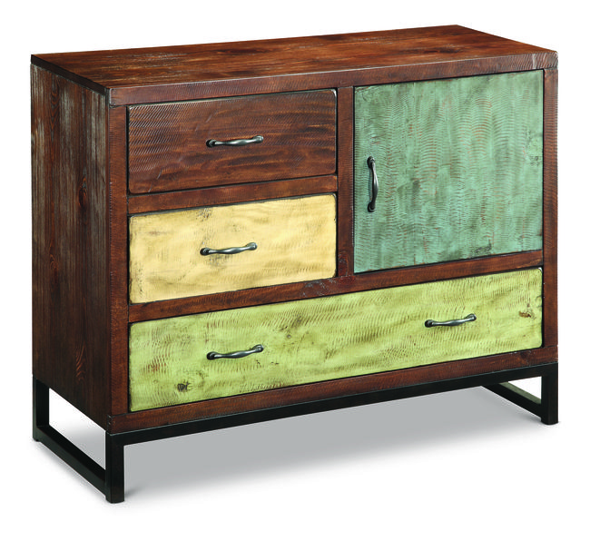 Product Spotlight. Multi-colored Jeffery chest is colorful and fun .