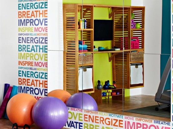 Colorful And Inspiring Home Gym Design - DigsDi