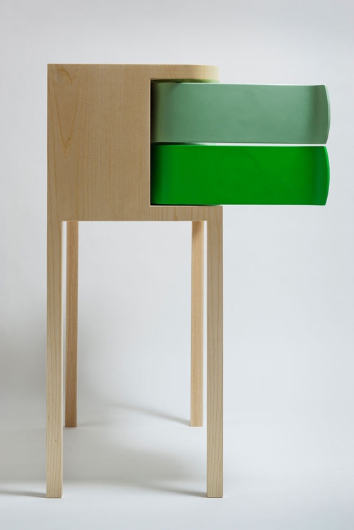 Colorful Modern Sideboard With Rotating Green Boxes - DigsDi
