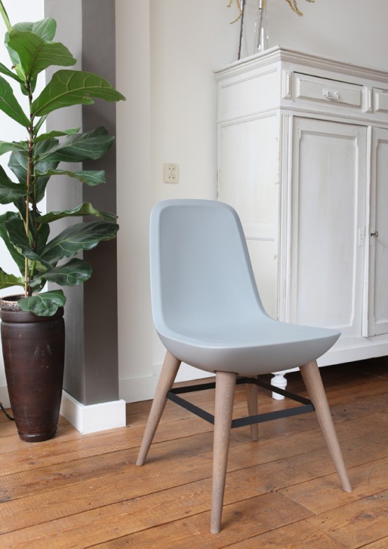 Comfortable Pebble Chair With Wooden Legs - DigsDi