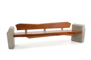 Contemporary and Sleek Yet Natural Outdoor Bench by Nico Yektai .
