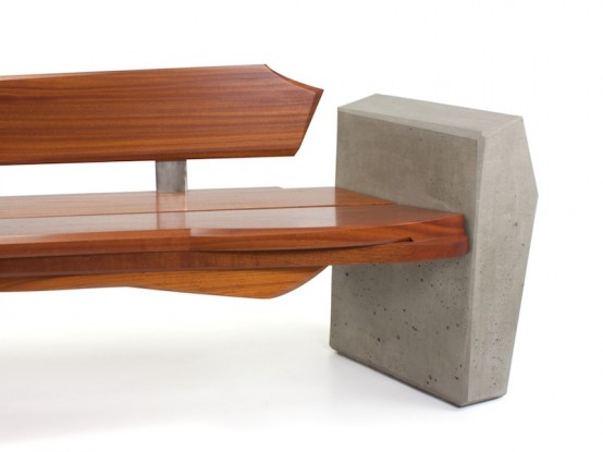 Contemporary and Sleek Yet Natural Outdoor Bench by Nico Yektai .