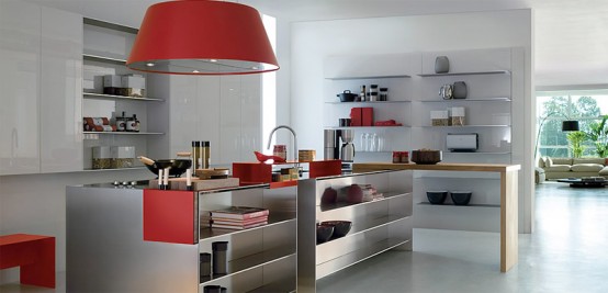 Contemporary Kitchen With Modular Work Island