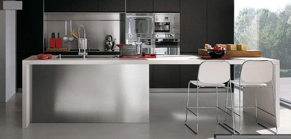 Stainless steel kitchen design ideas | Stainless kitchen design .