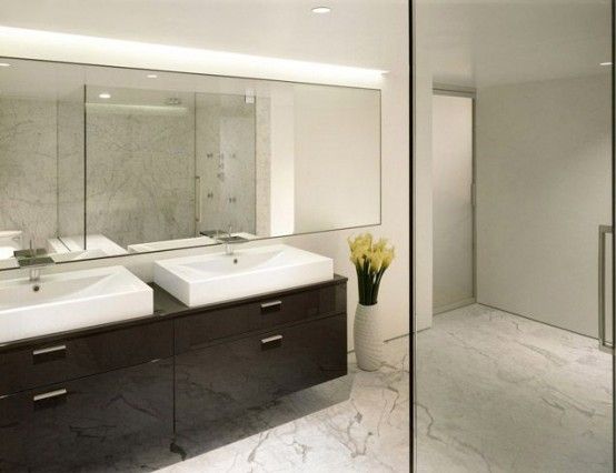 Contemporary natural marble bathroom | Home Design | Home Decor .