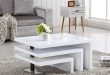 Design Coffee Table Rotating In White High Gloss With 3 Tops .