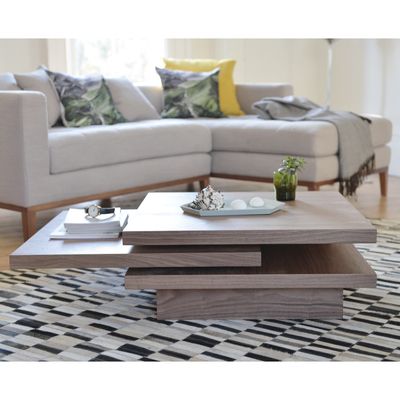 Click to zoom - Rotate square coffee table walnut | Coffee table .