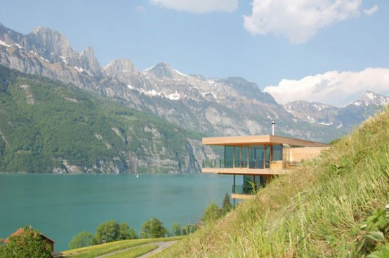 Contemporary Wooden House On Shores of Lake - DigsDi
