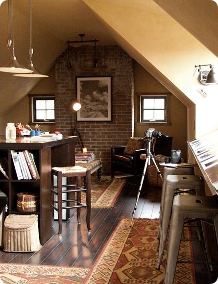 37 Cool Attic Home Office Design Inspirations | Attic rooms, Attic .