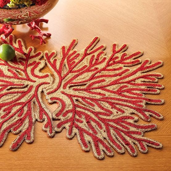 coral Placemats | Placemats...coral inspired. Love the colo