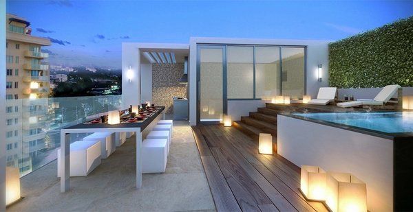 contemporary rooftop deck ideas swimming pool modern dining .