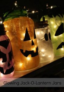 Glowing Halloween Jars | Somewhat Simp